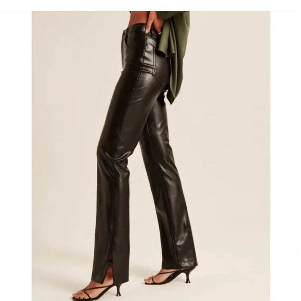 Abercrombie & Fitch Leather Pants Split Hem